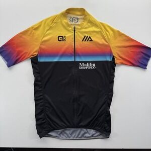 ALE Short Sleeve Cycling Full Zip Jersey Mens XL Malibu Granfondo Made in Italy